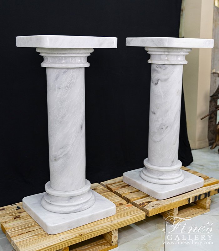 Marble Bases  - Classic White Marble Pedestal - MBS-261